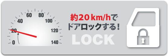 約20km/hでドアロックする！